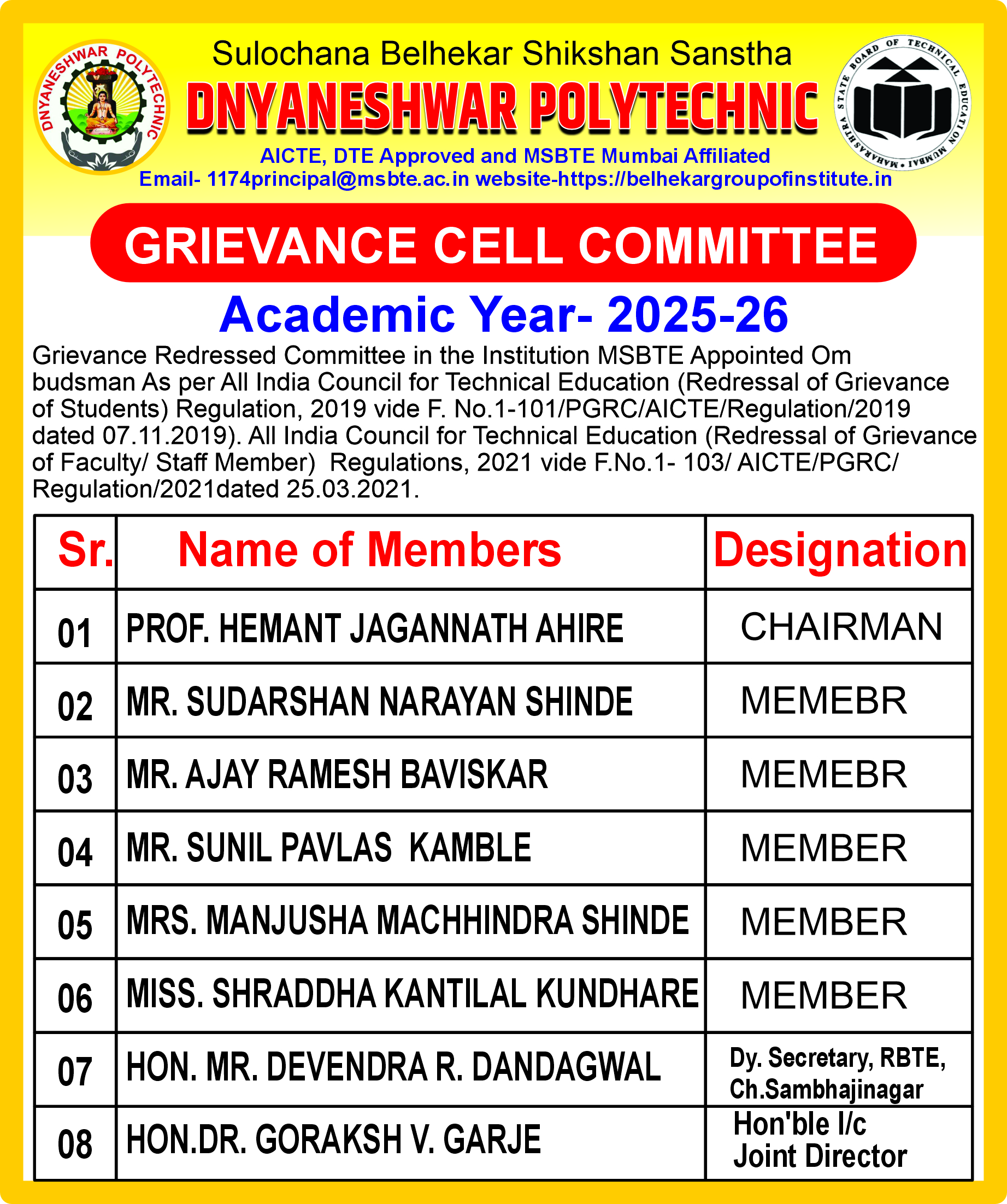Grievance Redressal Cell
